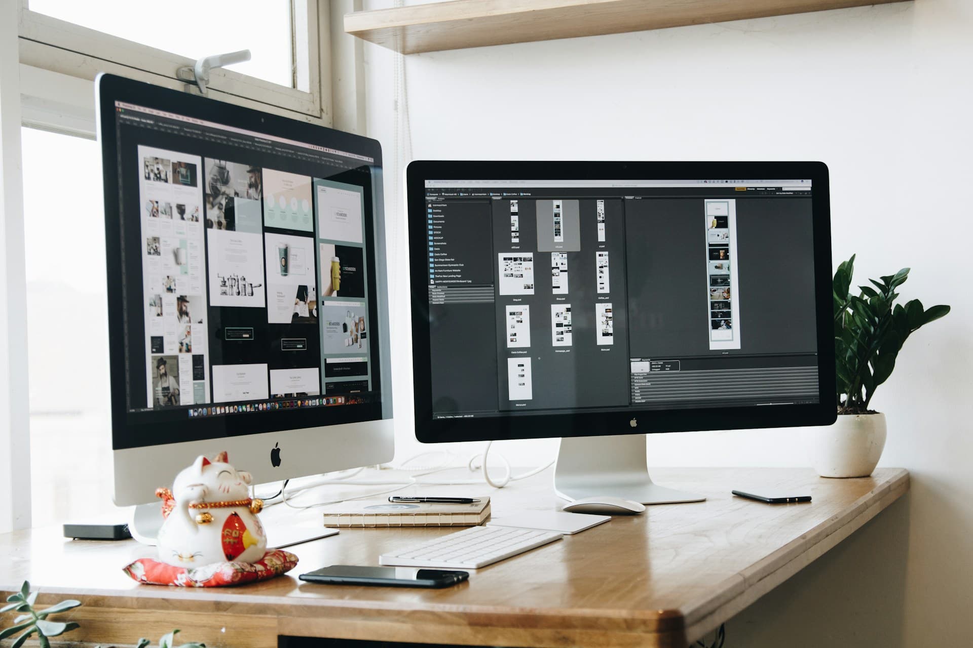 Interface design and build work in progress on screen